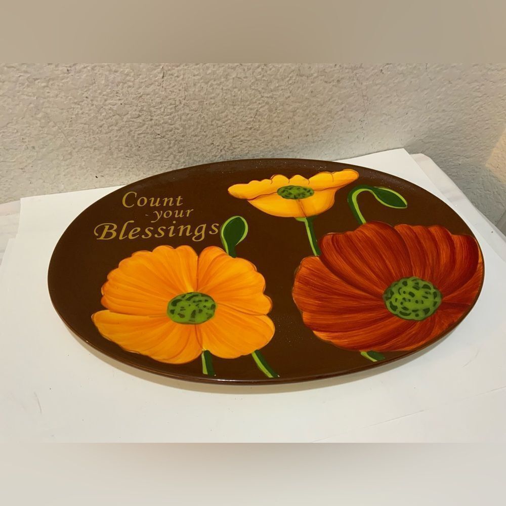 Cracker Barrel Family Traditions Count Your Blessings 11.25 x 16" Oval Platter